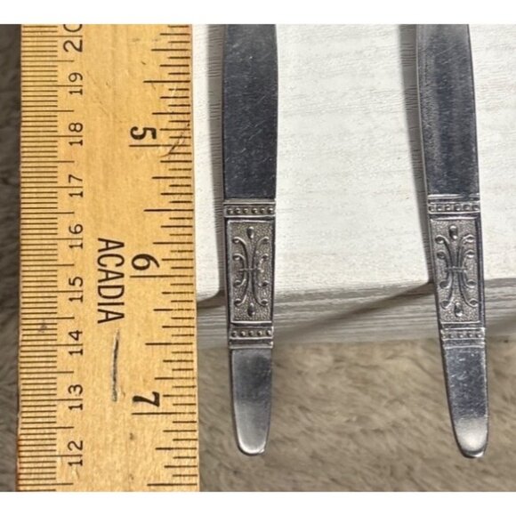 Set Of 4 National Stainless Dinner Forks Fleur-De-LisHandle Design Japan - Picture 6 of 7